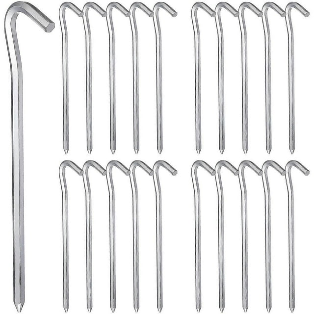 20 Pcs Tarp Hooks Tent Accessories Trapping Peg Metal Tent Stakes Metal Tent Pegs Tent Hooks Camping