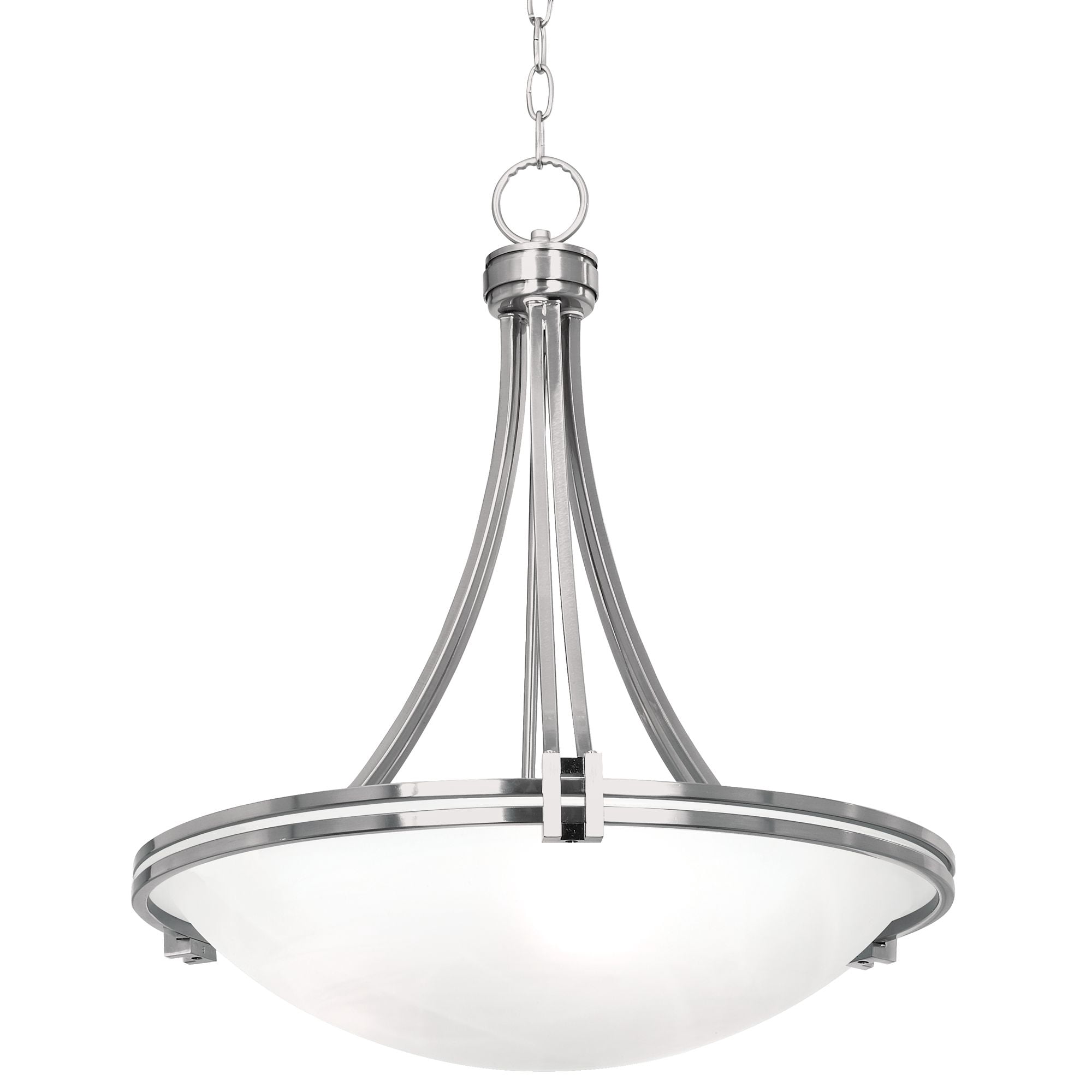 Possini Euro Design Deco Brushed Nickel Pendant Chandelier 21 1/2" Wide Modern White Marbled Bowl Glass 3-Light Fixture for Dining Room Kitchen Island