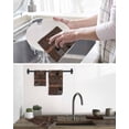 thumbnail image 5 of Japanese Style Kitchen Dish Towels for Drying Dishes Set of 3, Farmhouse Brown Cat House Trees Flowers Waffle Weave Microfiber Hand Tea Bathroom Towels Quick Dry & Absorbent Towel 15.7x23.6, 5 of 7