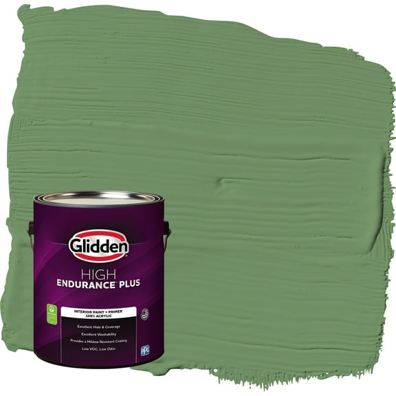 Glidden HEP Moss Ring / Green Semi-Gloss Interior Paint with Primer, 1 Gallon