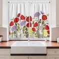 thumbnail image 2 of Ambesonne Green Flower Kitchen Curtains, Nature Scene Fauna, 55"x39", Multicolor, 2 of 3