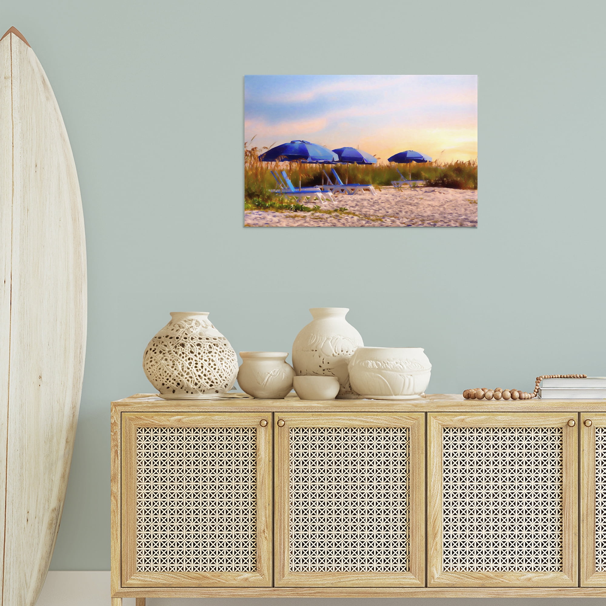 Stupell Industries Summer Vacation Sunrise Nautical & Beach Painting Wrapped Canvas Art Print Wall Art, 30 x 20