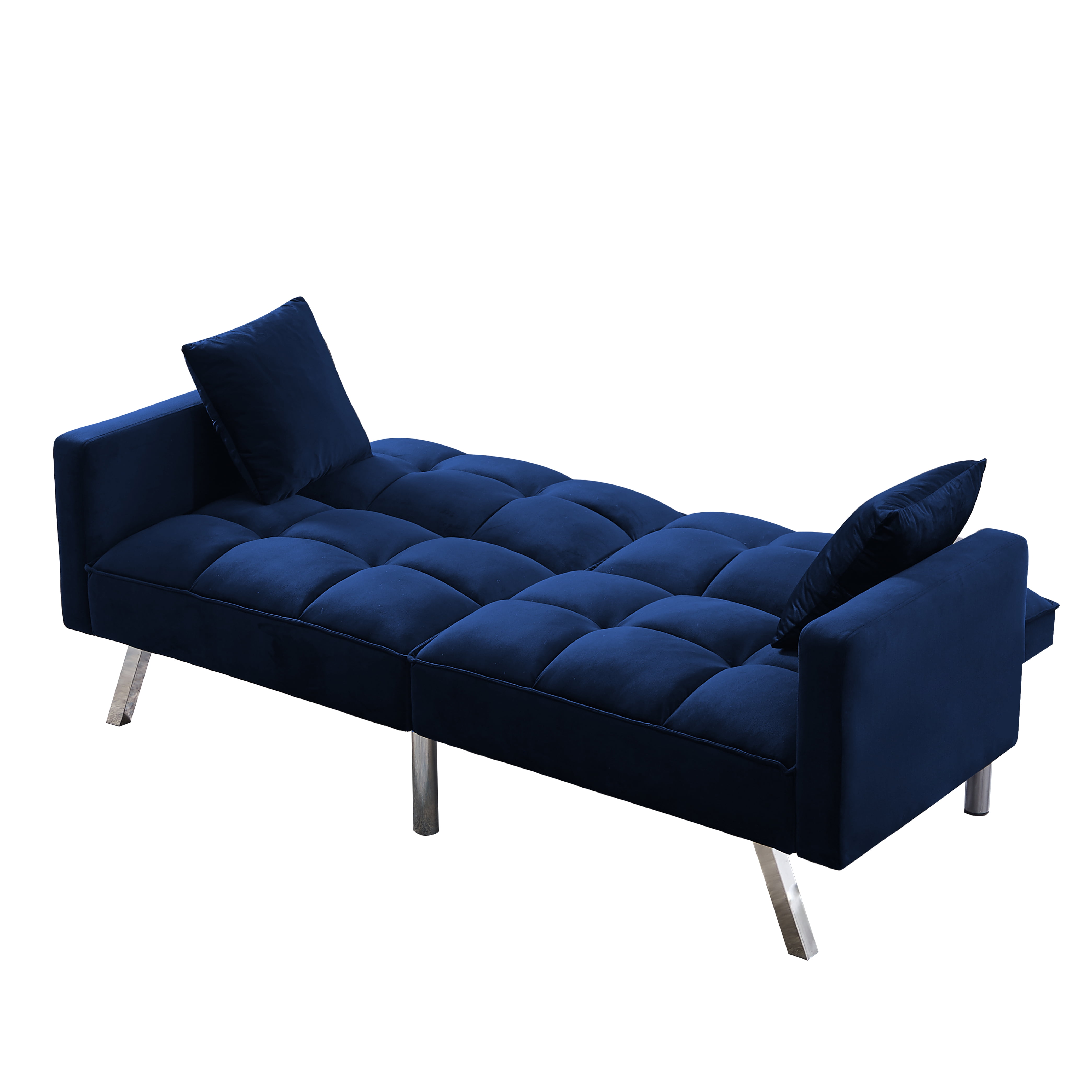 2Seat Couch Extra Wide Chaise Lounge with 2 Pillows, Large Velvet