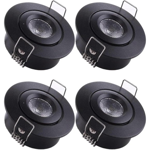 Mini LED Recessed Spotlight Ceiling Recessed Spotlight Lamp 1W Warm White 3000K for Showcase, Ceiling, Kitchen, Cupboard, DIY lighting etc
