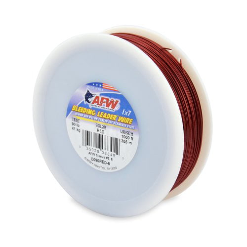 Bleeding Leader Wire American Fishing Wire AFW Bleed Red Nylon Coated 1X7 