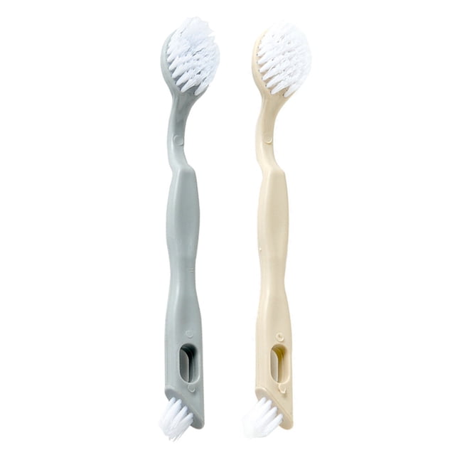MasteelfCA 2 Pcs Brosses à Chaussures Brosse à Poils pour Polissage Beige Gris