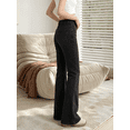 thumbnail image 4 of High Waist Solid Black Flare Jeans for Women - High Stretch Washed Bell Bottom Denim Trousers Retro Style for Modern Daily Look, 4 of 8