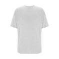 thumbnail image 4 of MIUOWANP Oversized Men's Casual Loose Fit Pure Cotton Sports T-shirt Solid Color Sports and Fitness Round Neck Blouse Size XXXL(14)White, 4 of 5