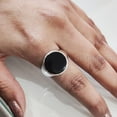 thumbnail image 5 of Flat Black Onyx Mans Ring, Natural Black Onyx, December Birthstone, Silver Jewelry, 925 Silver Ring, Birthday Gift, Heavy Mens Ring, Plain Design Ring, Unisex Ring, Christmas, Womens Signet Ring, 5 of 8