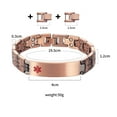 thumbnail image 2 of Wollet 7.6-8.66'' Pure Copper Magnetic Medical Alert Bracelets for Large Women or Men, Health Magnetic ID Bracelets, Gift for Dad, Husband , Pre-Engraved Seizures, 2 of 5
