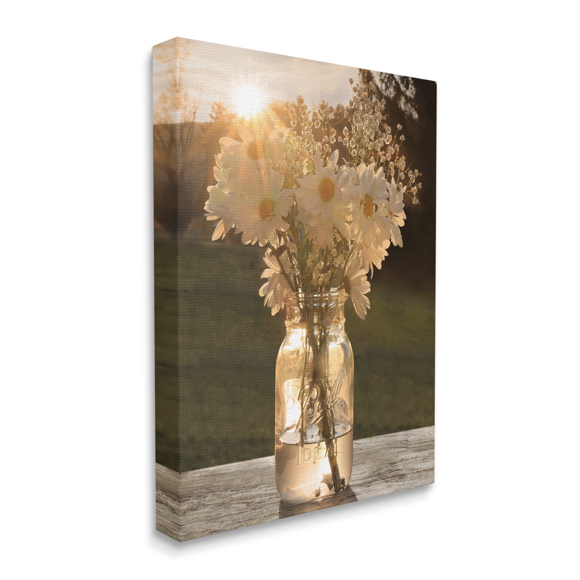 Stupell Industries Warm Meadow Daisies Mason Jar Rural Picnic Flowers,24 x 30, Design by Lori Deiter
