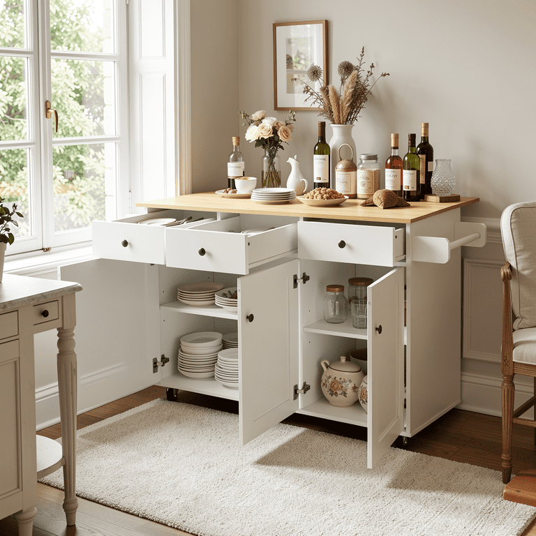 Homy Casa Rolling Kitchen Island Cart with Wood Top 3 Drawers Homy Casa Rolling Kitchen Island Cart with Wood Top 3 Drawers