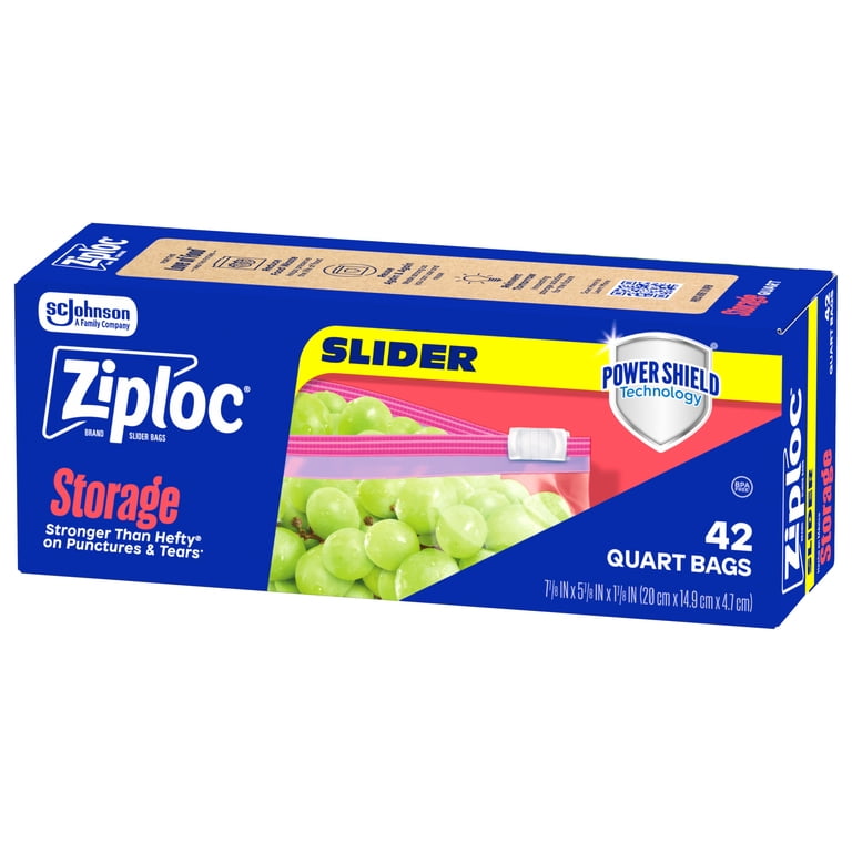 ブランド保存袋42点 Ziploc® Brand Slider Quart Size Storage Bags, 42 Count - Walmart.com
