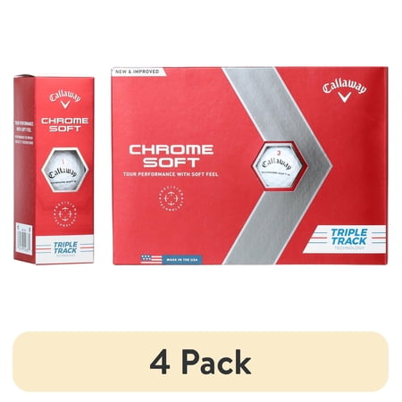 (4 pack) Callaway Chrome Soft 22 Triple Track Golf Balls 12pk White