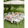 thumbnail image 4 of Outdoor Tablecloths with Umbrella Hole & Zipper, Colorful Daisy Floral Rectangle Tablecloth 60x120 Inch, Spring Flowers Botanical Leaves Rustic Waterproof Table Cloth, Patio/Pool/Picnic Table Covers, 4 of 8