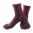 thumbnail image 4 of 1Pair Comfy Five Toe Socks Cotton High Crew Sock Five Toe Socks Athletic Solid Socks Purple, 4 of 5