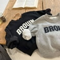 thumbnail image 4 of Boys Grils Toddlers' Fleece Pullover Letter Hoodie Crewneck Sweatshirt Warm Tops Shirts, 4 of 9