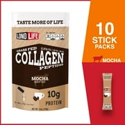 LonoLife Mocha Collagen Peptides with 10g Protein, Paleo and Keto Friendly, Stick Packs, 10 Count