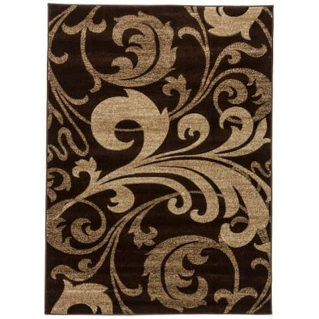 Infinity Home 600685 Rubis Leslie Fleur de Lis Brun 5 Pi 3 Po x 7 Pi 3 Po 60068