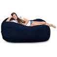 thumbnail image 1 of Ultimate Sack Lounger Bean Bag Chair Oversized Foam Loveseat, Navy Fur Cover, 1 of 6