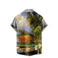 thumbnail image 5 of Tdoqot Men's Hawaiian Shirt- Short Sleeve Casual Printed Turndown Collar With pockets Vacation Mens Shirts Orange 3XL, 5 of 5