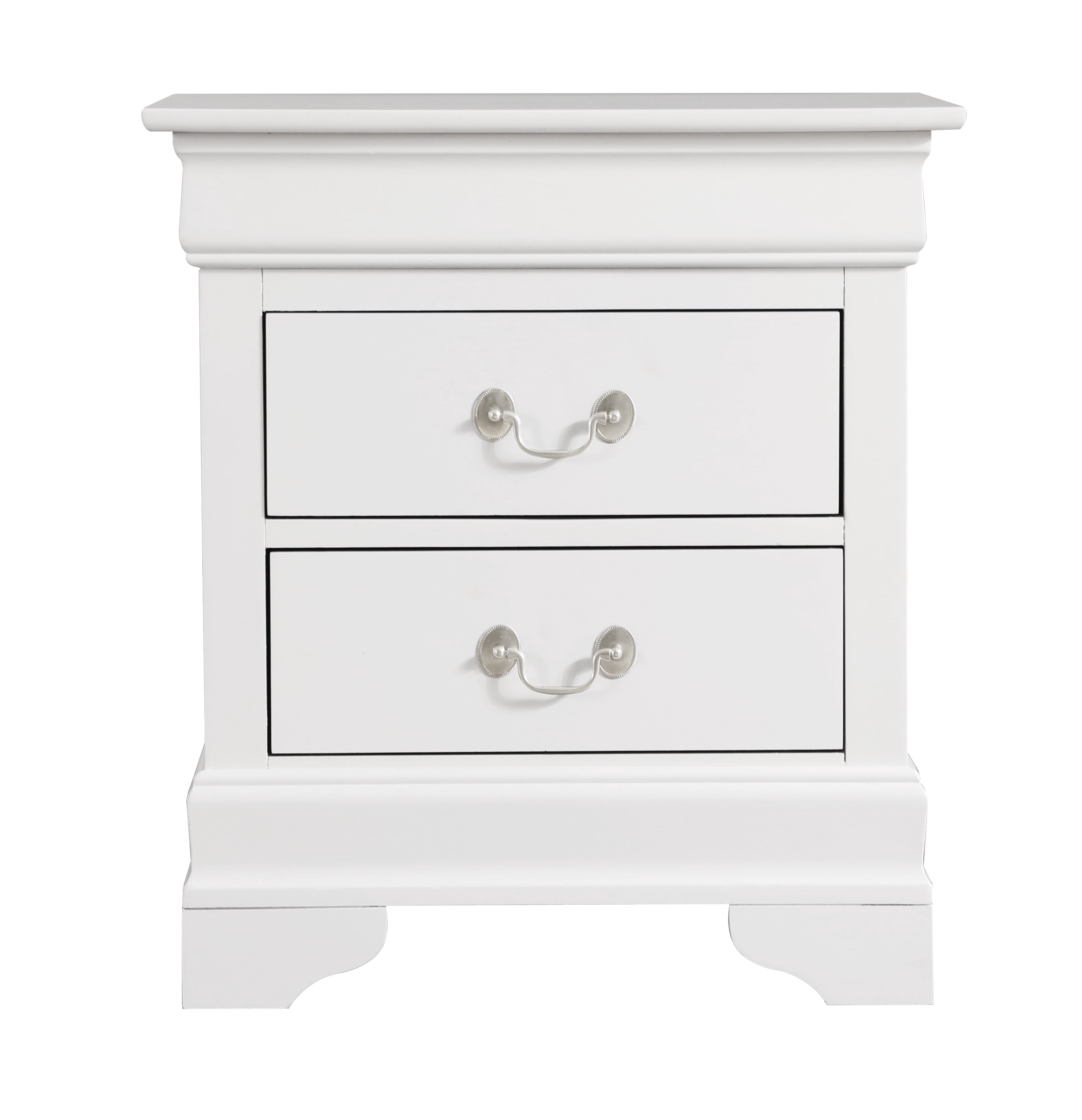 Glory Furniture Louis Phillipe Night Stand in White Color