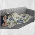 thumbnail image 6 of Floral Soft Flannel Fleece Blanket, Vintage Style Roses Leaves Flower Framework Illustration Romantic Retro Design, Cozy Plush for Indoor and Outdoor Use, 70" x 90", Blue Green Cream, by Ambesonne, 6 of 6