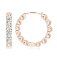thumbnail image 2 of Angara Lab Grown Diamond Hoop Earrings in 14K Rose Gold for Women - April Birthstone Jewelry | Prong Set 4.56ctw Lab Created Diamond Hoops, 2 of 7