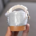 thumbnail image 6 of Otqutp Girls Bow Sequins Princess Sandals High Heels Pearl Closed Toe Ankle Shoes Toddler Kids Summer Outdoor Dress Loafers, 6 of 9