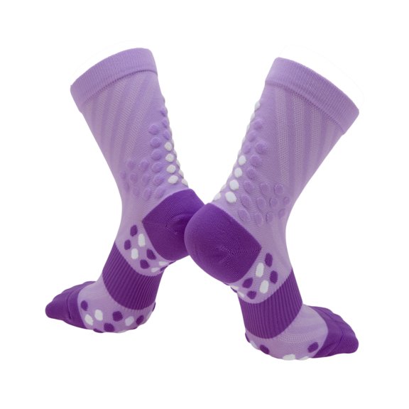 Unique Bargains Cycling Socks Quick-Drying Non-Slip Anti-Friction Outdoor Bike Socks Light Purple Dark Purple Size m Neutral and Universal Color Matching