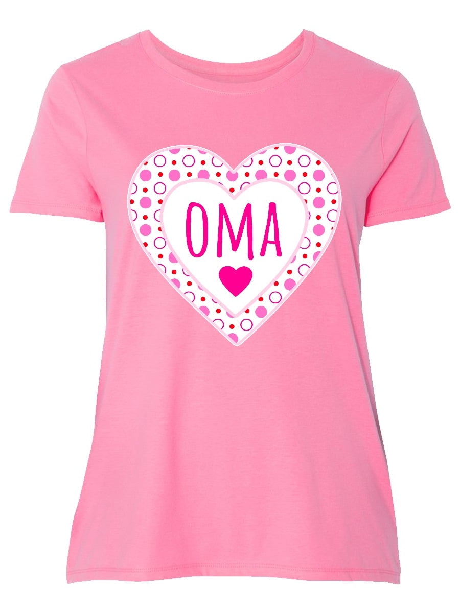 INKtastic - Oma Pink Valentine Hearts Women's Plus Size T-Shirt ...