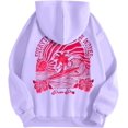 thumbnail image 4 of Pink Graphic Hoodie For Women 2024 Cute Preppy Sweatshirt Long Sleeve Drawstring Pullover Tops With Pockets, 4 of 5