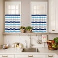 thumbnail image 3 of 3 Piece Kitchen Curtains and Valances Set Blue Grey Striped Cafe Curtains 36 Inch Length Farmhouse Stripes Simple Art Valance & Tier Curtain for Living Room Bedroom Small Window 54"x18"+27"x36"*2, 3 of 6
