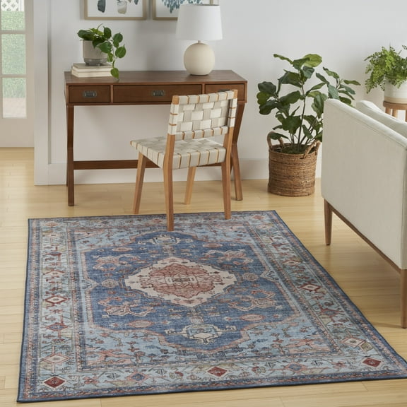 Nourison Fulton Vintage Blue 5' x 7' Area Rug, (5x7)