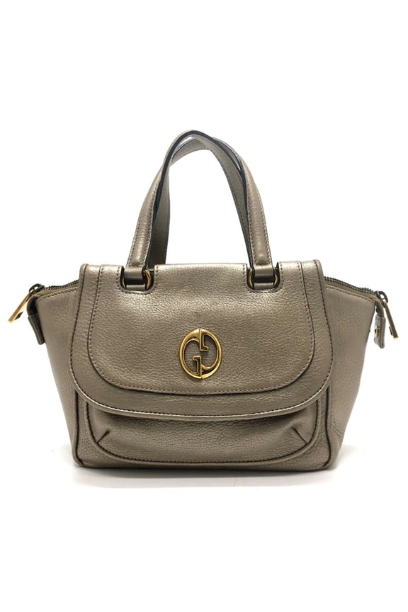 Pre-Owned GUCCI 282481 GG Double G Detail Handbag Leather Women's Gold (Good)