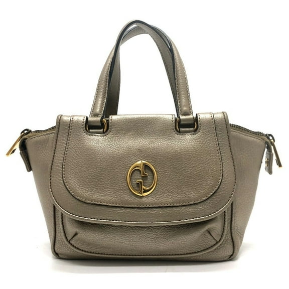 Pre-Owned GUCCI 282481 GG Double G Detail Handbag Leather Women's Gold (Good)