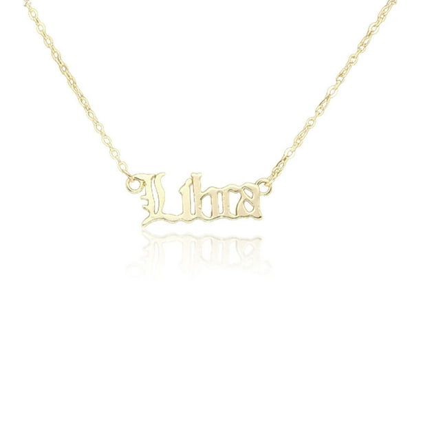 Minnieouse Inglés letra doce signo del zodiaco amistad collar Ins único cómodo joyería cadena DIY colgante Libra oro Type3 NO3