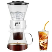 Smooth Cold Brew Coffee and Tea Maker 500ml, Dripper Iced Coffee Brewer Maker with Adjustable Water Flow, Stainless Steel Filter, Glass Carafe