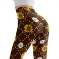 thumbnail image 5 of DISNIMO Sunflower Printed High Waisted Leggings Tummy Control, Yoga Pants Leggings for Workout Sport, Breathable Workout Leggings for Women, Brown, 3XL, 5 of 6