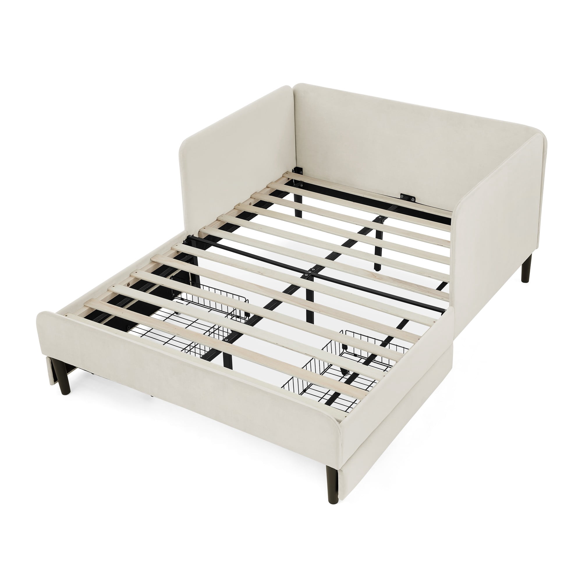 Gewnee Full Size Upholstered Velvet Daybed with 2 Storage DrawersSpace-Saving Sofa Bed for Guest Room or Apartment
