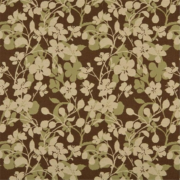 Designer Fabrics K0106B 54 in. Large Beige&44; Marron et Vert Clair Solution Tissée Florale Teint Tissu d'Ameublement Intérieur et Extérieur