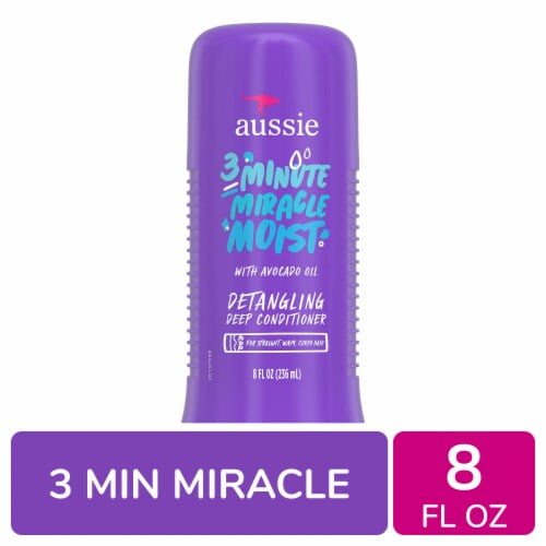 Aussie 3 Minute Miracle Moist Detangling Deep Conditioner with Avocado Oil Paraben and Sulfate Free 8.0 fl oz - Pack of 2