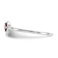 thumbnail image 4 of Solid 14K White Gold Garnet January Red Gemstone Birthstone Heart Engagement Ring Size 6, 4 of 6