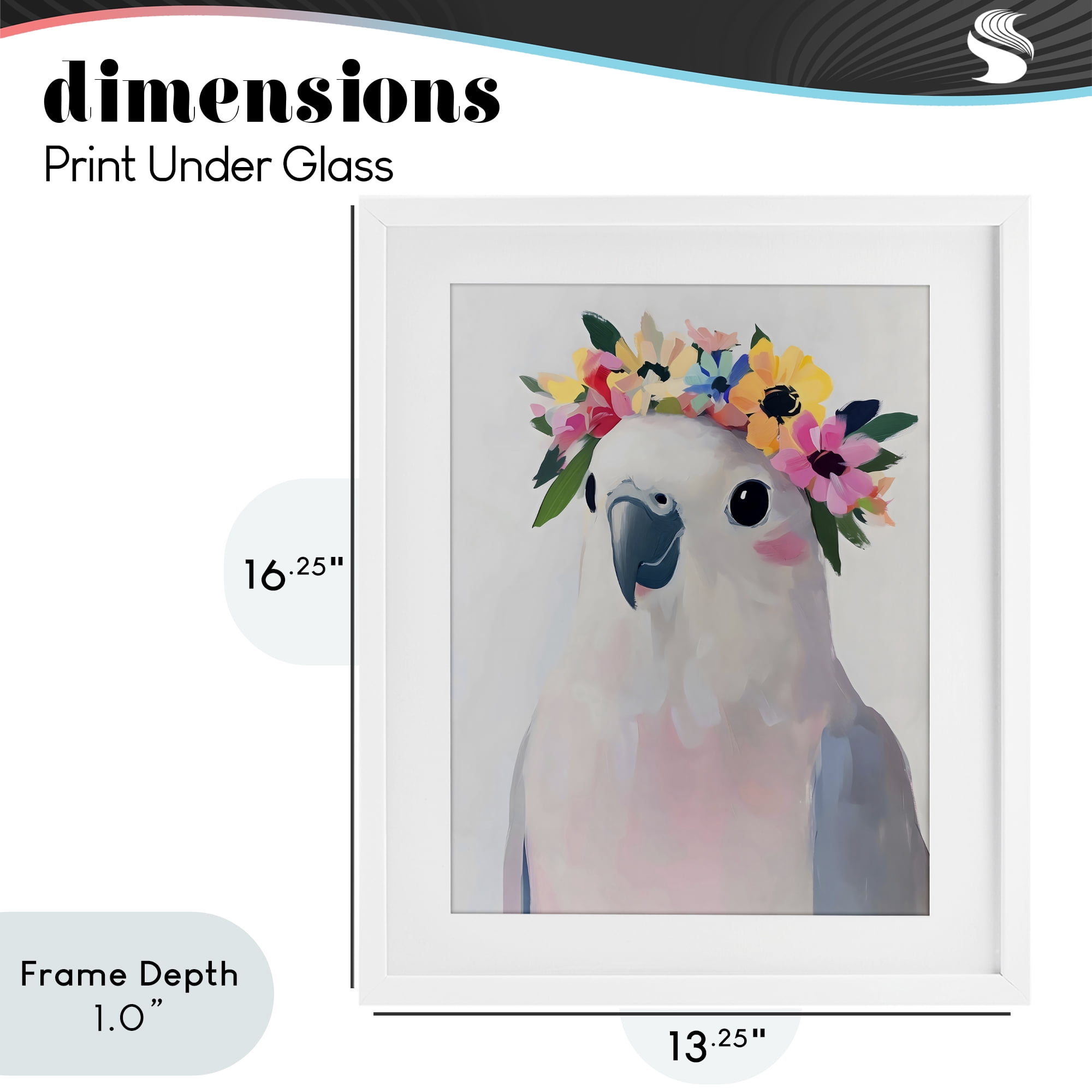 Stupell Industries Flower Crown Dove White Framed Print Under Glass, design by The Prints Vibe