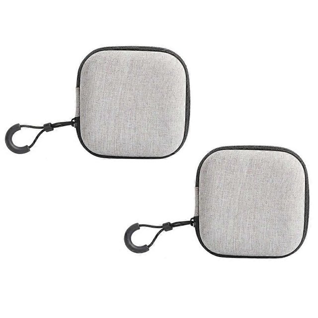 Estuche para guardar auriculares inalámbricos portátiles, con cremallera, redondos, cuadrados y ovalados, de EVA, 2 unidades