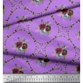 thumbnail image 3 of Soimoi Purple Cotton Poplin Fabric Leaves,Floral & Diamond Geometric Fabric Prints by Yard 58 Inch Wide, 3 of 3
