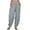 a-Grey18540, variant on Womens Solid Color High Waisted Harem Pants Elasticated Waistband Loose Fit Lightweight Tapered Leg Casual Boho Trousers For Summer Wear Grey L