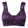 thumbnail image 3 of Wingslove Women's Full Coverage Plus Size Bra Non Padded Wireless Minimizer Bra, Purple 50G, 3 of 7