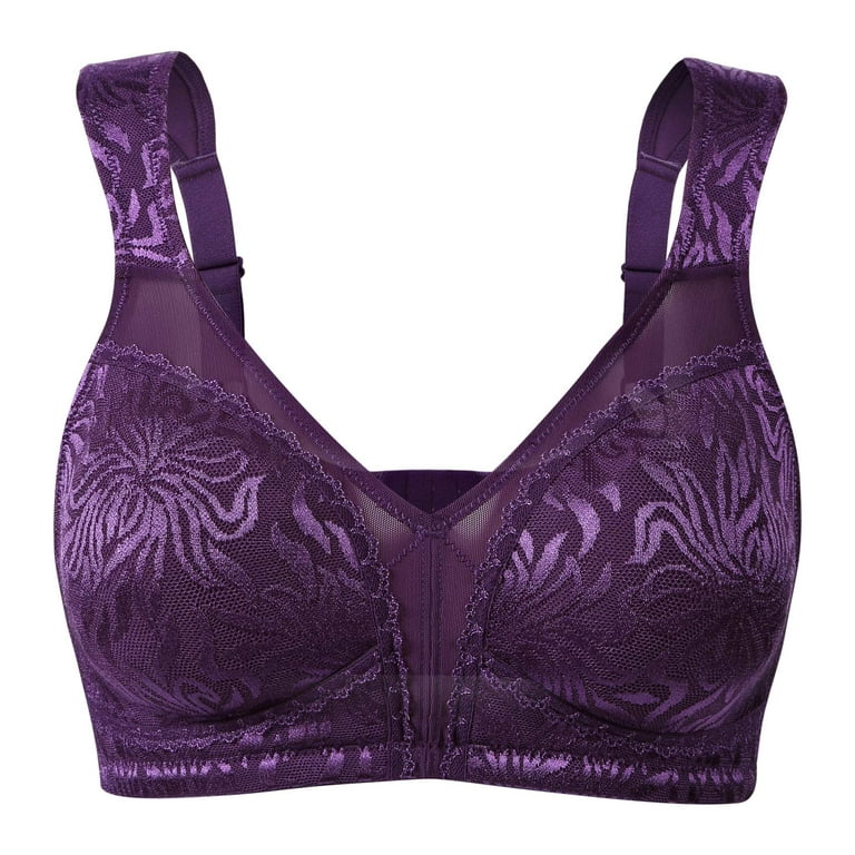 Women's Bra Non-Padded Minimizer Bra, Full Coverage Smooth Underwire Plus  Size Everyday Bra (Color : Purple, Size : 38C)