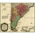 thumbnail image 2 of Vintage Maps 17x15 White Modern Wood Framed Museum Art Print Titled - Southern Countries of South America 1733, 2 of 4